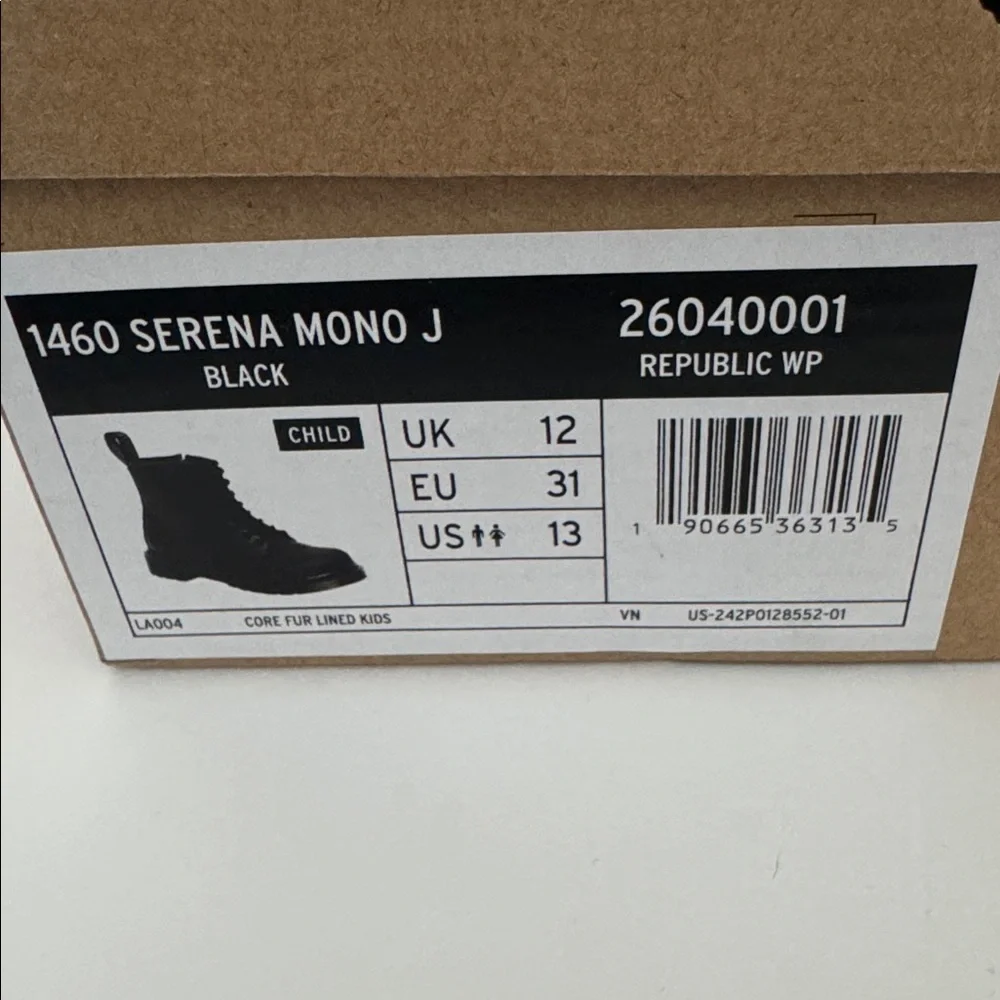 Dr Martens 1460 JUNIOR Faux Fur Lined Boots Size 13